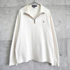 ポロ ラルフローレン ハーフジップ ハイネック スウェット トレーナー ホワイト XL〜2XL相当