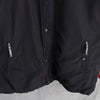 アディダス ナイロンジャケット バックロゴ ハイネック ブラック/レッド XL〜2XL相当