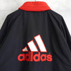 アディダス ナイロンジャケット バックロゴ ハイネック ブラック/レッド XL〜2XL相当