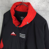 アディダス ナイロンジャケット バックロゴ ハイネック ブラック/レッド XL〜2XL相当 - NEWSED