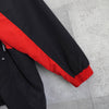 アディダス ナイロンジャケット バックロゴ ハイネック ブラック/レッド XL〜2XL相当