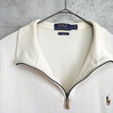 ポロ ラルフローレン ハーフジップ ハイネック スウェット トレーナー ホワイト XL〜2XL相当 - NEWSED