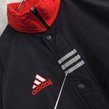 アディダス ナイロンジャケット バックロゴ ハイネック ブラック/レッド XL〜2XL相当 - NEWSED