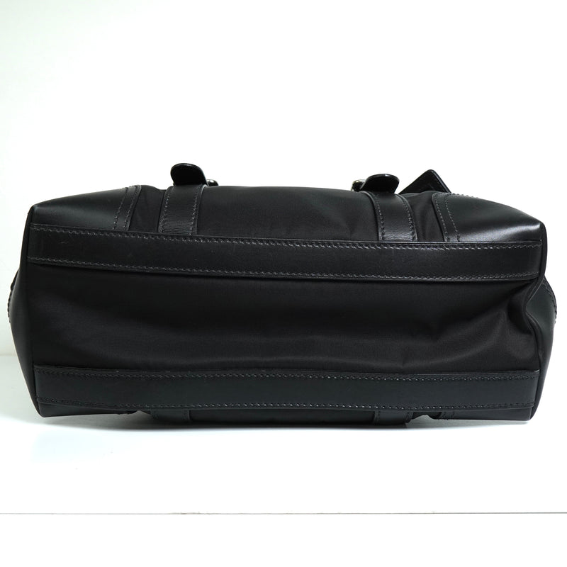 プラダ トライアングルロゴ テスート ポコノ ナイロン レザー トートバッグ ブラック