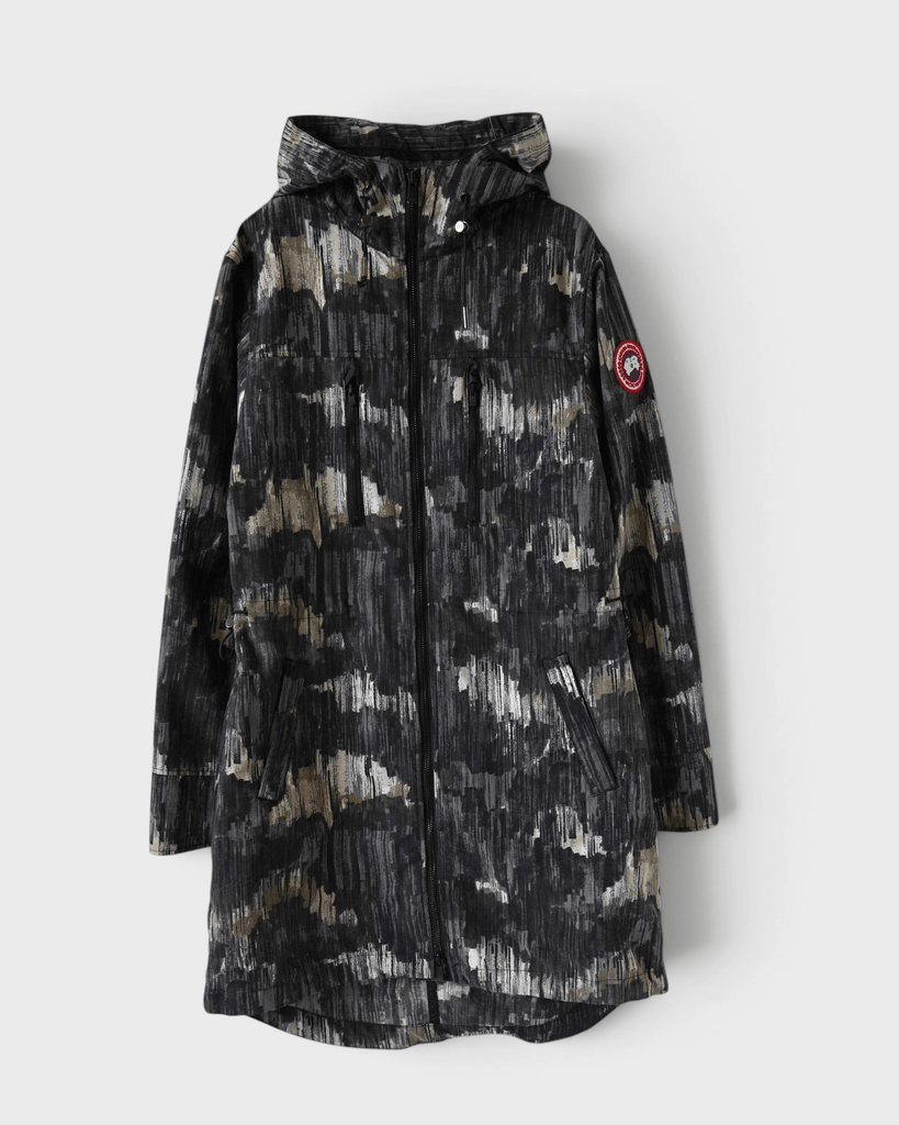 カナダグース カモ柄 フーデッド ナイロンジャケット グレー XS レディース