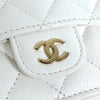 シャネル ココマーク マトラッセ キャビアスキン 三つ折り財布 ホワイト