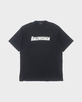 バレンシアガ ダメージ加工 ロゴプリント オーバーサイズ 半袖Ｔシャツ ブラック XXS メンズ - NEWSED