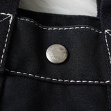 エルメス ドーヴィルPM キャンバス ハンドバッグ ブラック / ホワイトステッチ