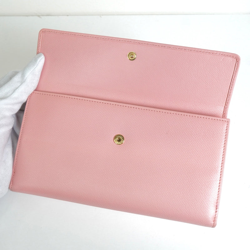 シャネル ココボタン レザー 長財布 ピンク