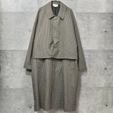 YOKE 3WAY BAL COLLAR COAT ヨーク チェック柄 ステンカラーコート ブルゾン スカート ベージュ メンズ - NEWSED
