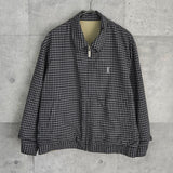 イヴ サンローラン ヴィンテージ YSLロゴ リバーシブル チェック柄 ブルゾン ベージュ / ネイビー メンズ - NEWSED