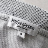 イヴサンローラン ヴィンテージ YSLロゴ 刺繍 半袖ポロシャツ グレー - NEWSED