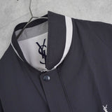 イヴ サンローラン ヴィンテージ YSLロゴ ブルゾン ジャケット ネイビー / グレー - NEWSED