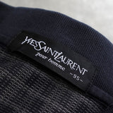 イヴ サンローラン ヴィンテージ YSLロゴ チェック柄 長袖ポロシャツ ブラック - NEWSED