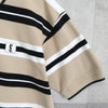 Vintage YSL logo striped short-sleeved polo shirt in beige