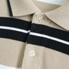 Vintage YSL logo striped short-sleeved polo shirt in beige