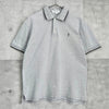 灰色复古 YSL 徽标刺绣短袖 Polo 衫