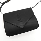 イヴ サンローラン YSLロゴ レザー ショルダーバッグ ブラック - NEWSED