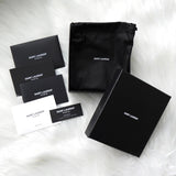 イヴサンローラン YSL ロゴ レザー バングル ブラック - NEWSED