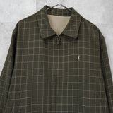 イヴサンローラン ヴィンテージ YSLロゴ リバーシブル ブルゾン カーキ / ベージュ - NEWSED