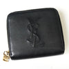 イヴサンローラン YSLロゴ レザー ラウンドファスナー 二つ折り財布 ブラック