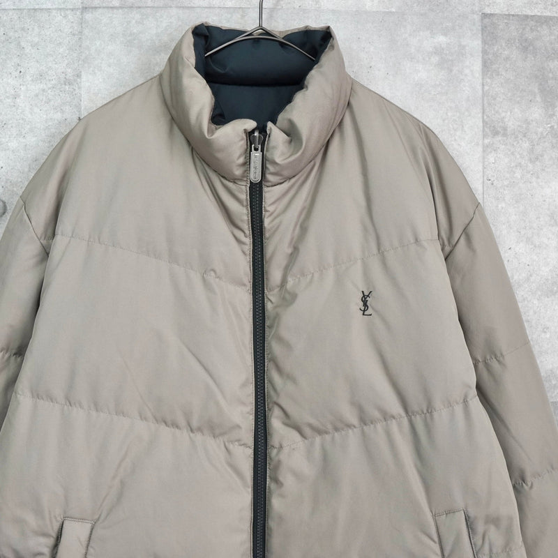 イヴ サンローラン ヴィンテージ リバーシブル YSLロゴ 刺繍 中綿
