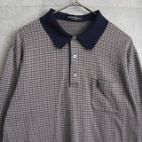 イヴサンローラン YSLロゴ チェック柄 長袖ポロシャツ ブラウン - NEWSED