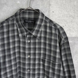イヴ サンローラン ヴィンテージ YSLロゴ ネルシャツ 長袖シャツ グレー メンズ - NEWSED