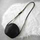 イヴサンローラン ヴィンテージ YSLロゴ レザー ラウンド ショルダーバッグ ブラック - NEWSED