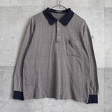 イヴサンローラン YSLロゴ チェック柄 長袖ポロシャツ ブラウン - NEWSED