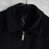 イヴサンローラン ヴィンテージ YSLロゴ ウールブルゾン ブラック - NEWSED