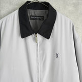 イヴ サンローラン ヴィンテージ YSLロゴ ブルゾン ジャケット グレー / ネイビー - NEWSED