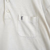 复古 YSL 徽标刺绣米色短袖 Polo 衫