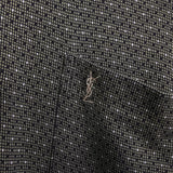 イヴサンローラン ヴィンテージ YSLロゴ 総柄 長袖ポロシャツ ブラウン - NEWSED