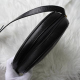 イヴサンローラン ヴィンテージ YSLロゴ レザー ラウンド ショルダーバッグ ブラック - NEWSED