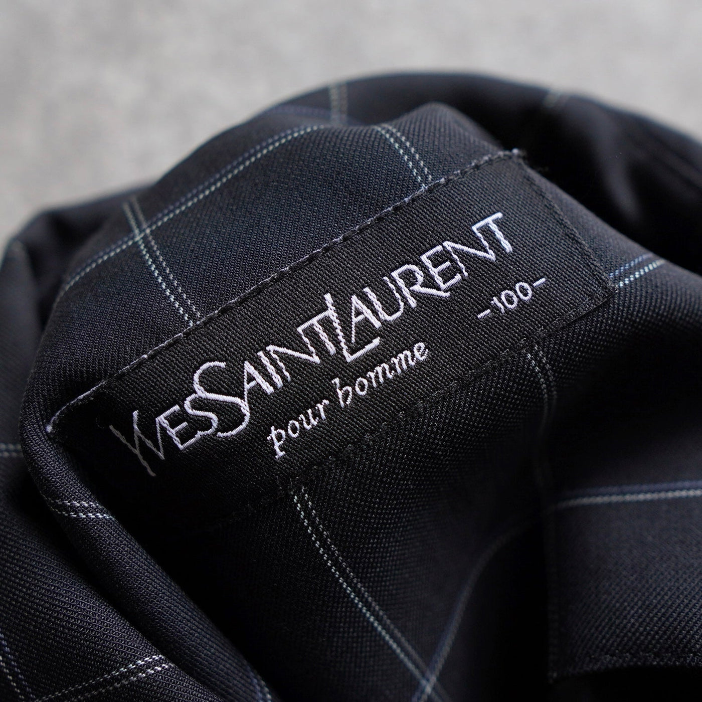 イブ サンローラン ヴィンテージ YSLロゴ ブルゾン チェック柄 薄手