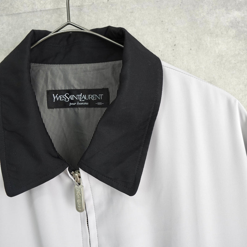 イヴ サンローラン ヴィンテージ YSLロゴ ブルゾン ジャケット グレー