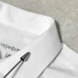 イヴサンローラン YSLロゴ 刺繍 長袖シャツ ホワイト - NEWSED