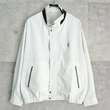 イヴ サンローラン ヴィンテージ YSLロゴ ブルゾン ジャケット ホワイト / ネイビー - NEWSED