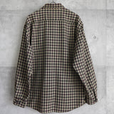 イブ サンローラン ヴィンテージ YSLロゴ チェック柄 長袖シャツ ブラウン/カーキ - NEWSED