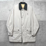 イヴ サンローラン ヴィンテージ YSLロゴ ブルゾン ジャケット ベージュ / グレー - NEWSED