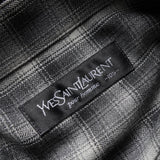 イヴ サンローラン ヴィンテージ YSLロゴ ネルシャツ 長袖シャツ グレー メンズ - NEWSED