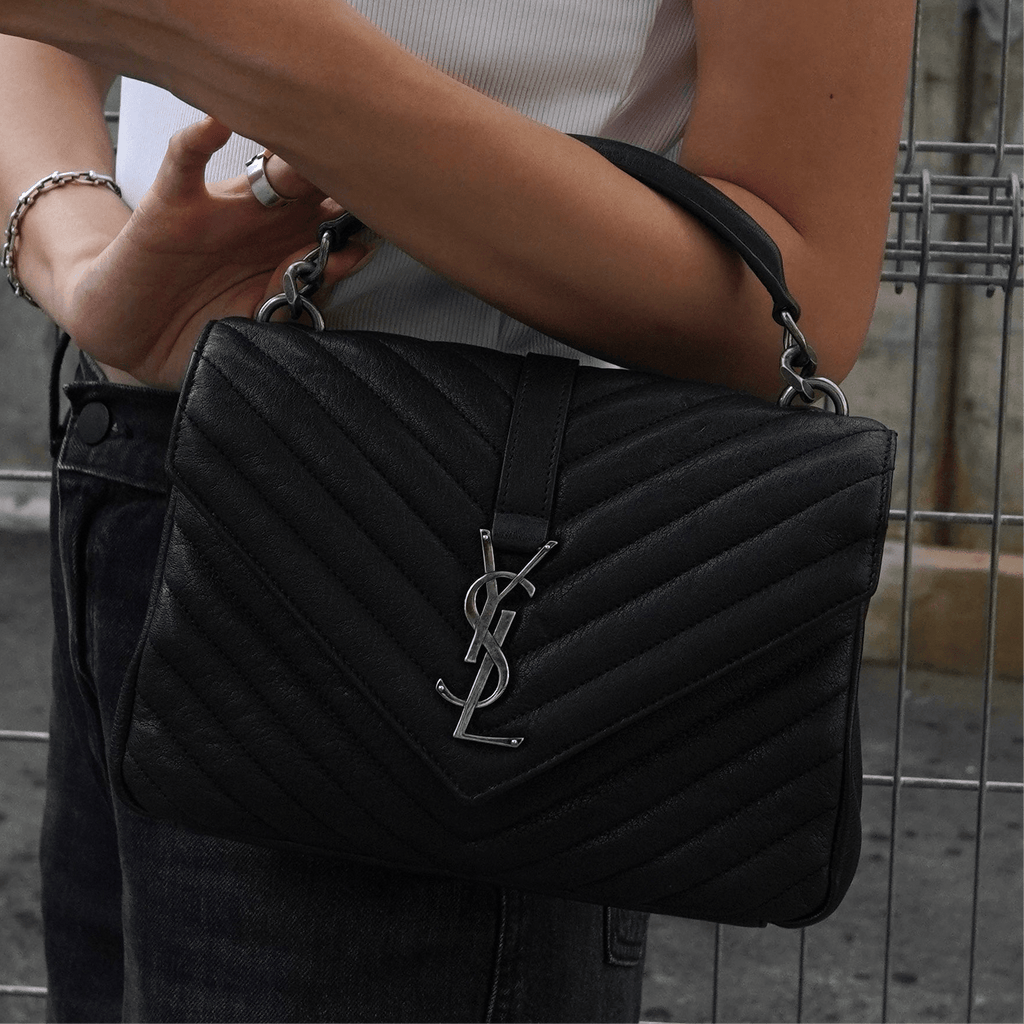 サンローラン カレッジ YSLロゴ レザー 2way ハンドバッグ サンローラン カレッジ YSLロゴ レザー 2way ハンドバッグ