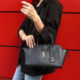 サンローラン ダウンタウンカバス YSLロゴ レザー 2way ハンドバッグ ショルダーバッグ ブラック - NEWSED
