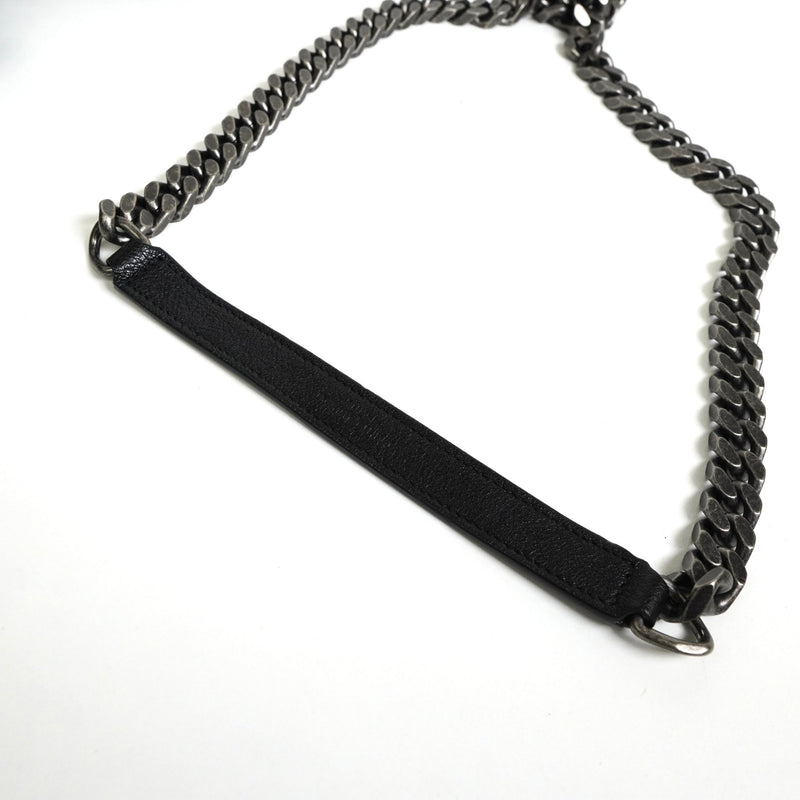サンローラン カレッジ YSLロゴ レザー 2way ハンドバッグ チェーンショルダーバッグ ブラック - NEWSED