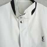 イヴ サンローラン ヴィンテージ YSLロゴ ブルゾン ジャケット ホワイト / ネイビー - NEWSED