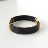 イヴサンローラン YSL ロゴ レザー バングル ブラック - NEWSED