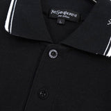 イヴ サンローラン ヴィンテージ YSLロゴ 長袖ポロシャツ ブラック - NEWSED