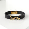 イヴサンローラン YSL ロゴ レザー バングル ブラック