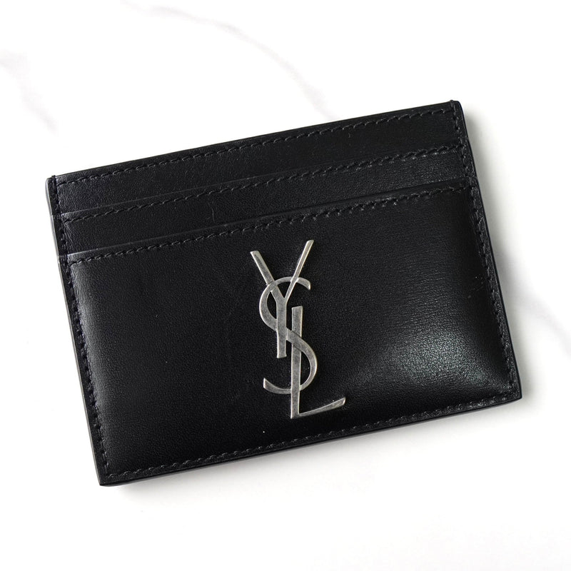 イヴサンローラン YSLロゴ レザー カードケース パスケース ブラック - NEWSED